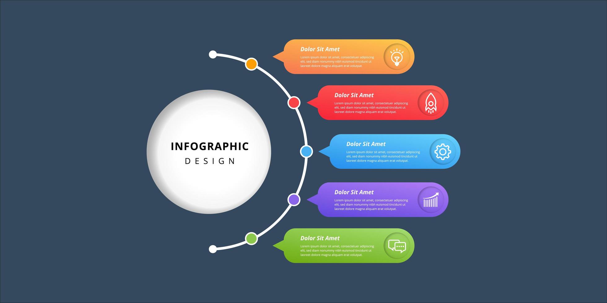 elementos de design de infográfico de etiqueta colorida vetor