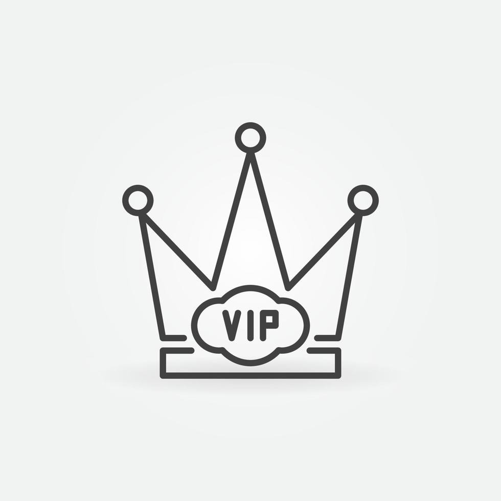 ícone mínimo de vetor de coroa vip em estilo de linha fina
