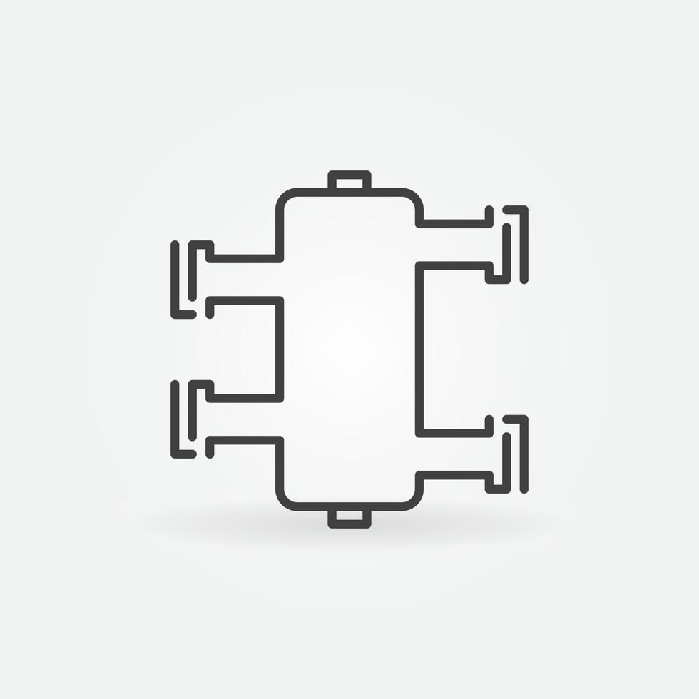 ícone de conceito de vetor separador hidráulico em estilo de linha fina