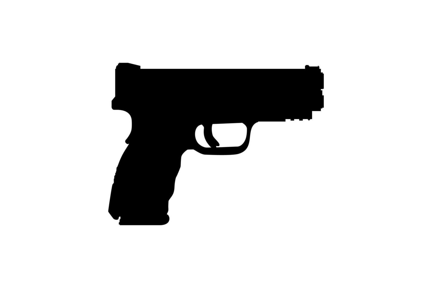 silhueta de pistola de arma para logotipo, pictograma, site ou elemento de design gráfico. ilustração vetorial vetor