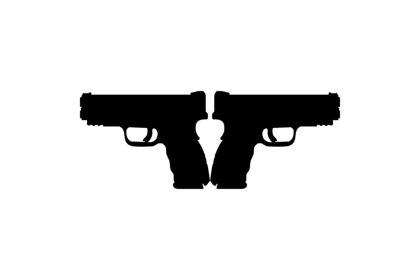 silhueta de pistola de arma para logotipo, pictograma, site ou elemento de design gráfico. ilustração vetorial vetor