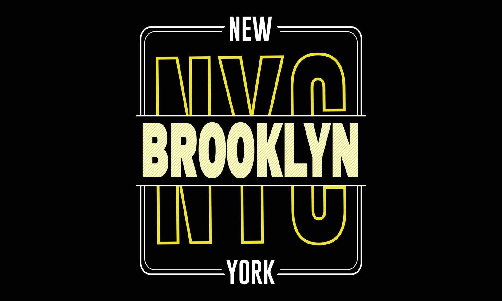 t-shirt nova york brooklyn nyc tipografia ilustração vetorial vetor