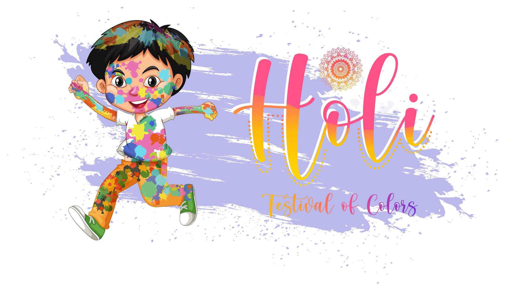 feliz holi festival design de cartaz com fundo colorido vetor