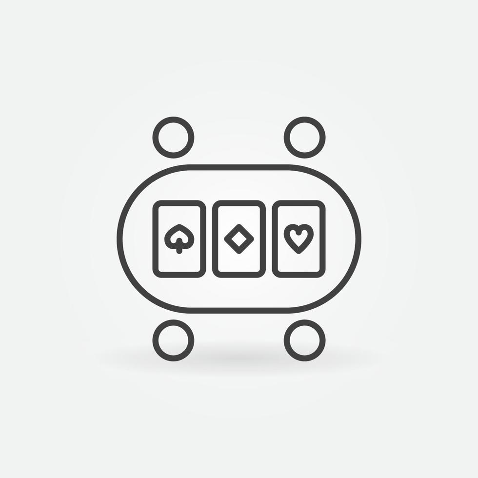 ícone ou logotipo do conceito de vetor linear de mesa de poker online