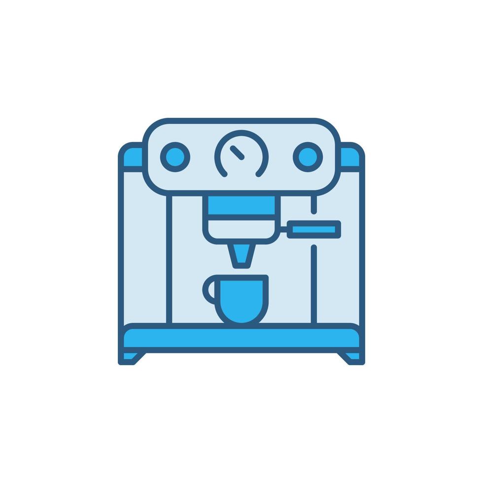ícone ou símbolo azul do conceito do vetor da máquina de café