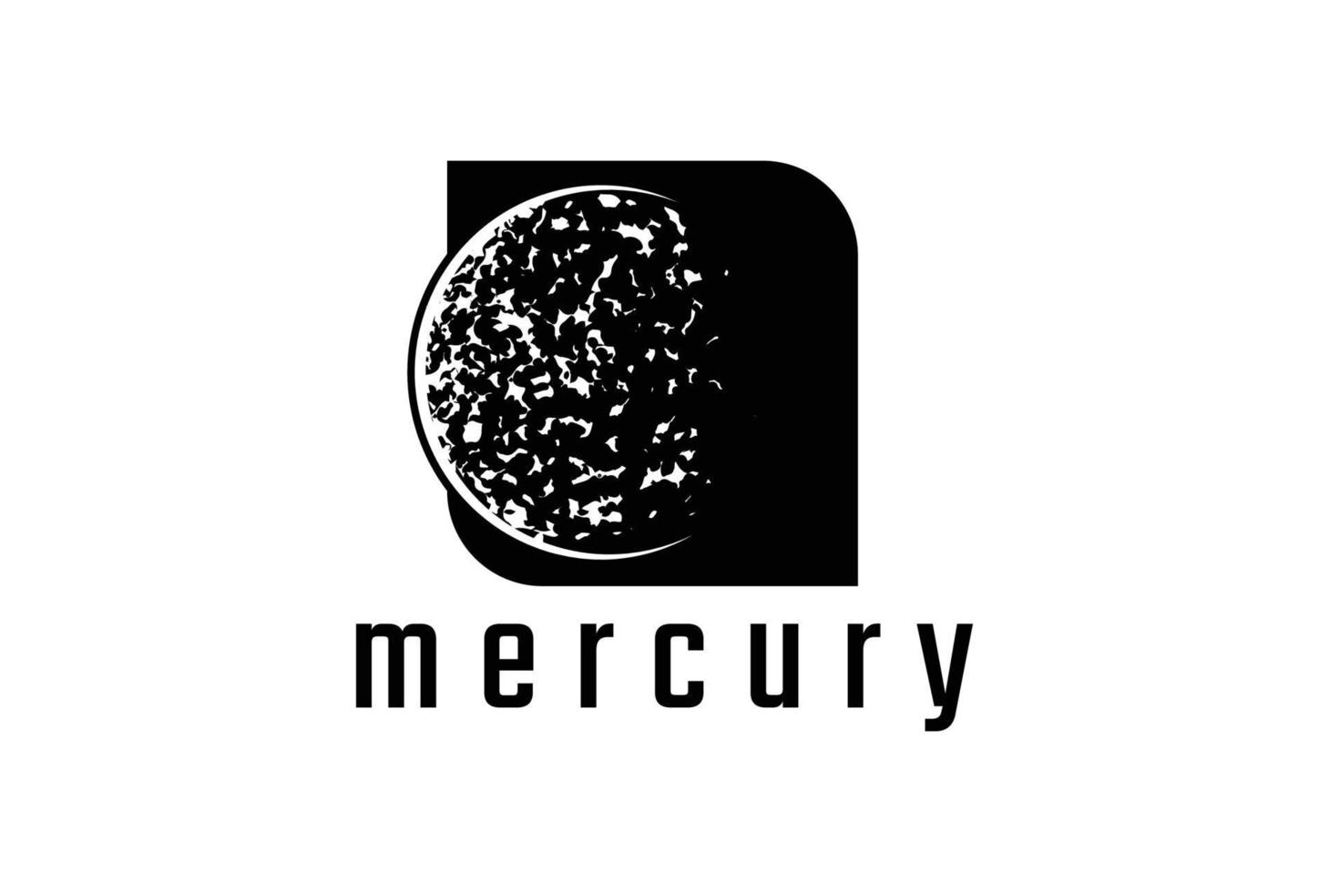 símbolo de planeta de mercúrio retrô vintage para vetor de design de logotipo de ciência espacial