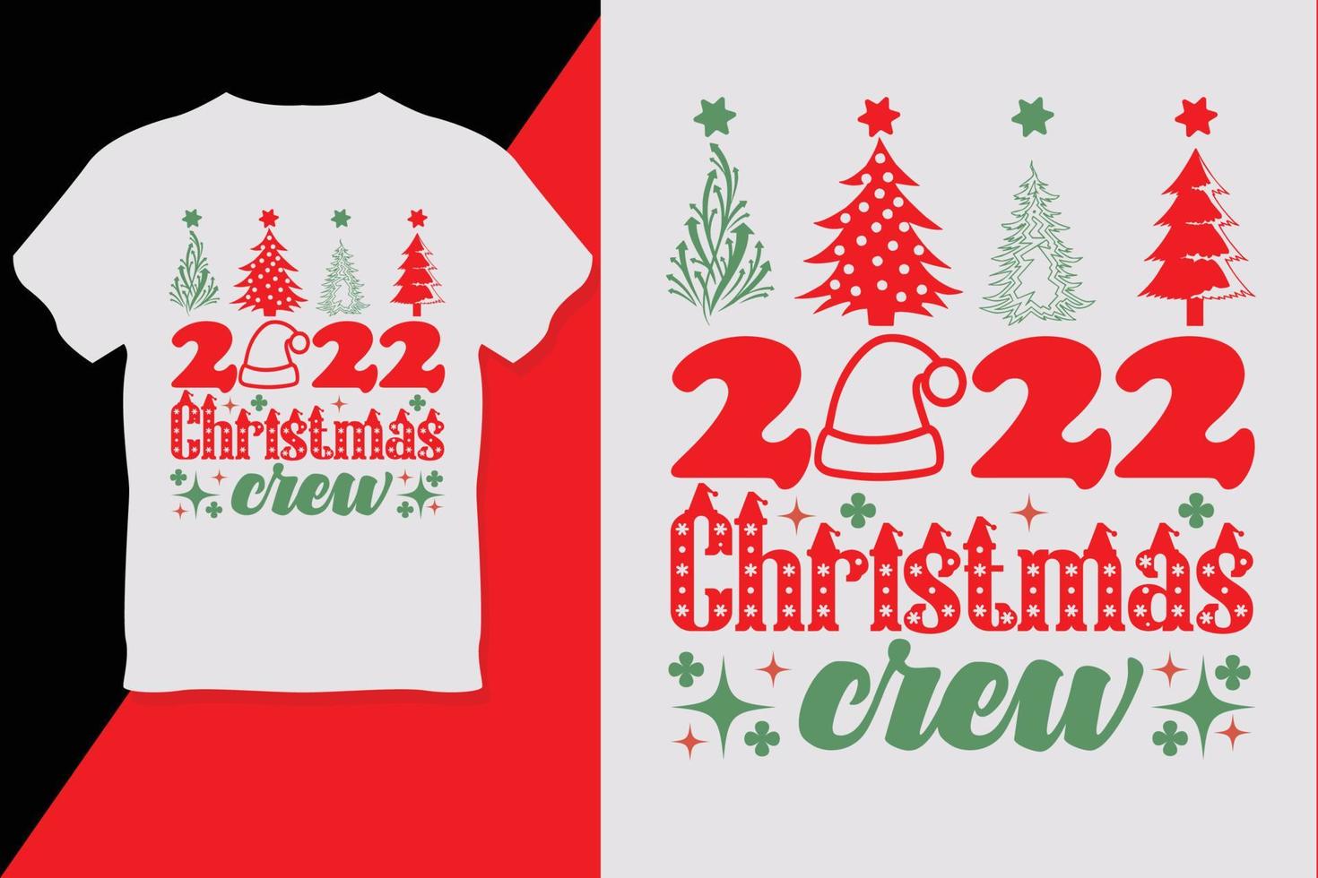 equipe de natal 2022 design de camiseta de natal vetor