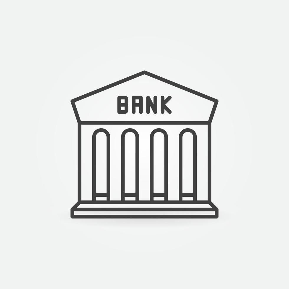 ícone mínimo de conceito de vetor linear de construção de banco