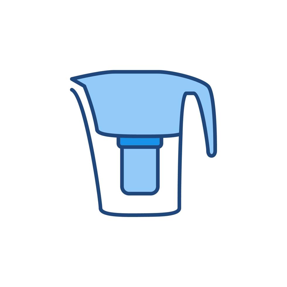 ícone colorido do conceito de vetor de filtro de água de jarro