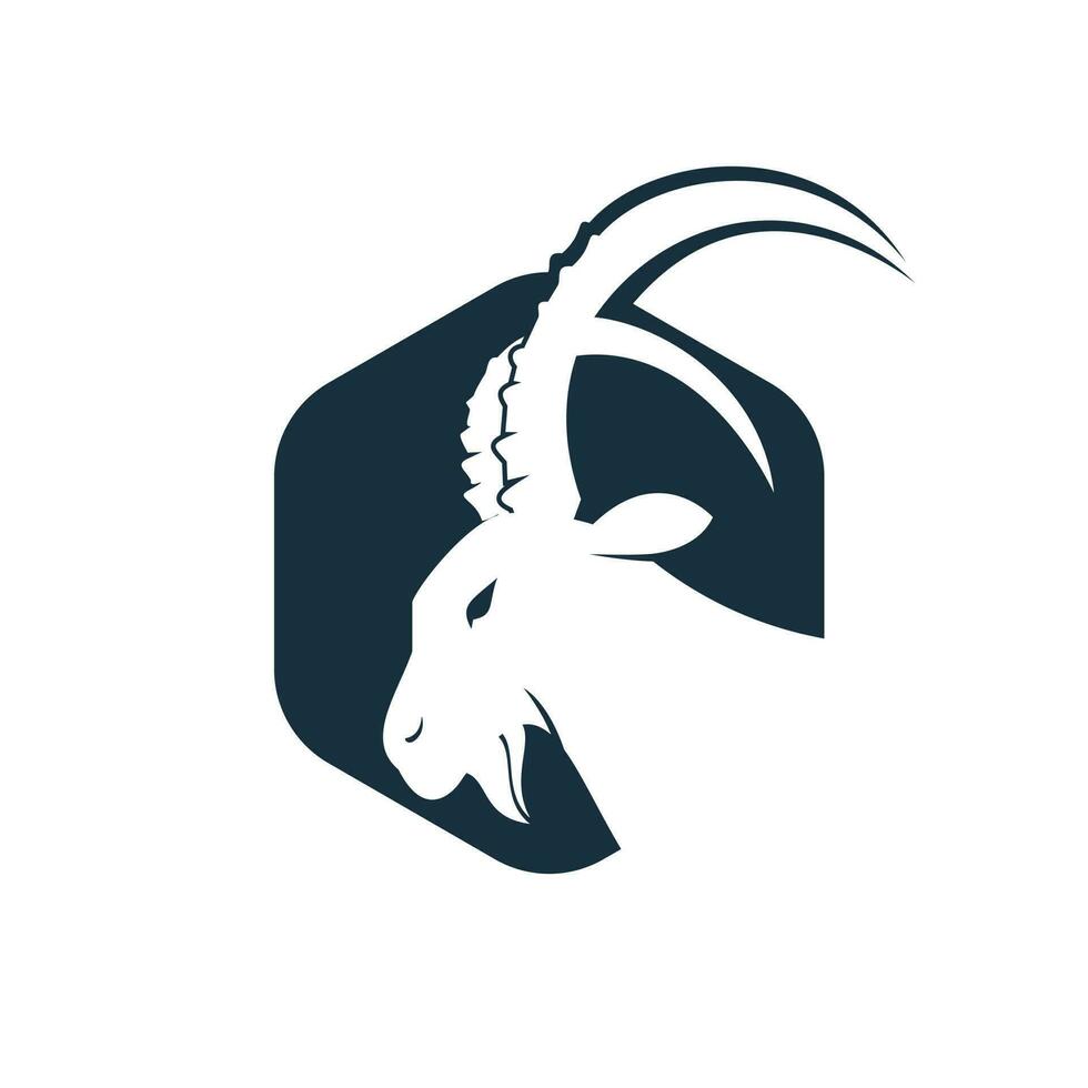 design de modelo de logotipo simples de cabra. design de logotipo de vetor de cabra da montanha.