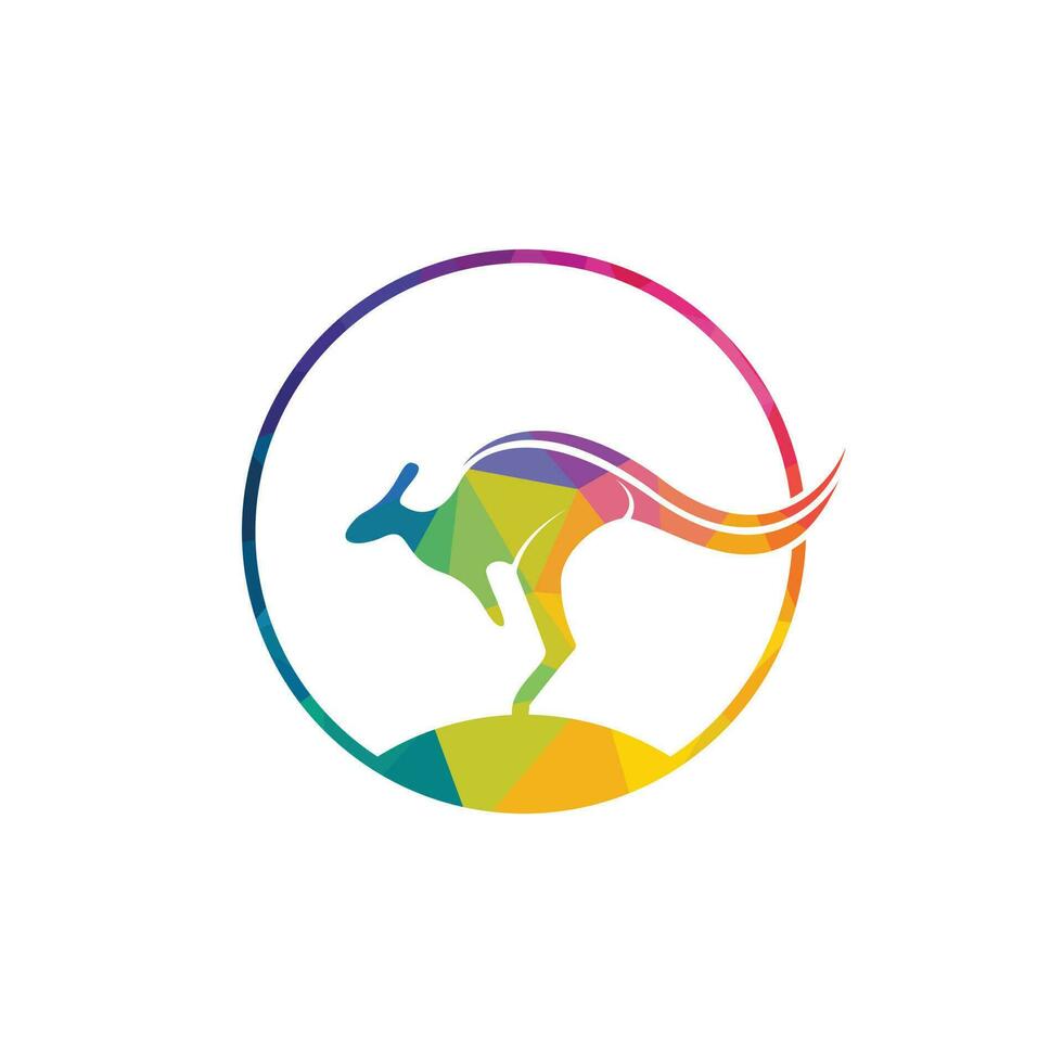 design de logotipo de vetor de canguru. conceito de design de logotipo de natureza canguru criativo.