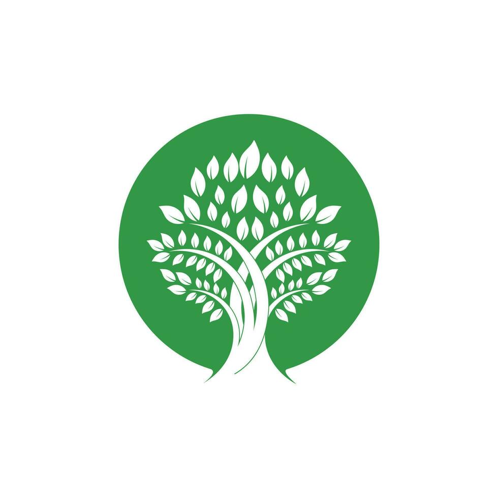 design de logotipo de vetor de árvore verde. produto natural, loja orgânica, empresa de ecologia, medicina alternativa, unidade verde, jardim, agricultura, floresta etc.