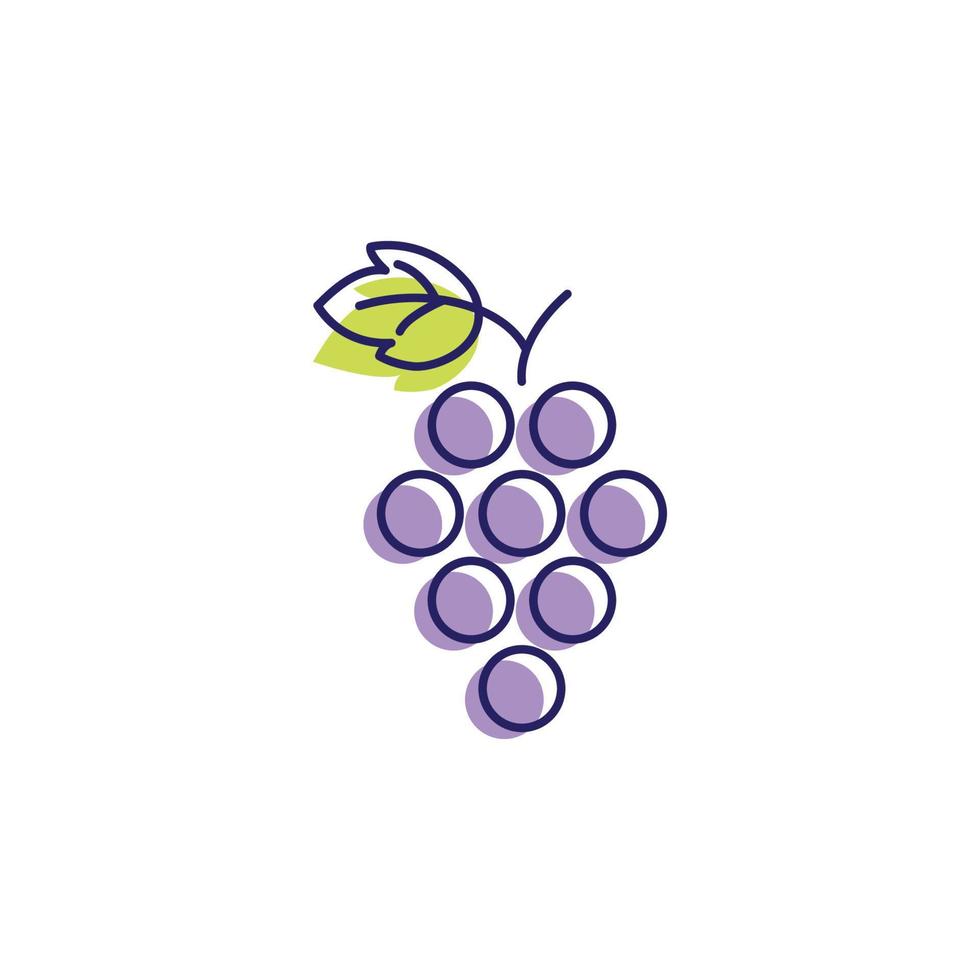 desenho de ilustração de ícone de vetor de uvas