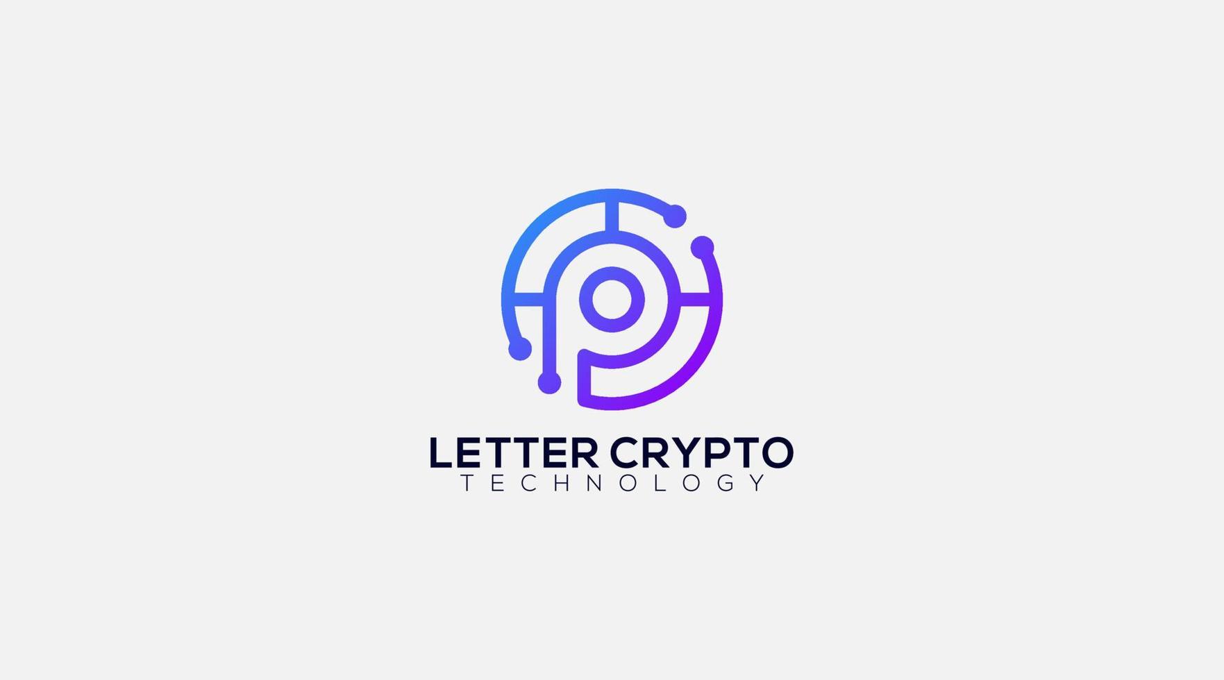 modelo de design de logotipo de vetor de moeda criptográfica com letra inicial p