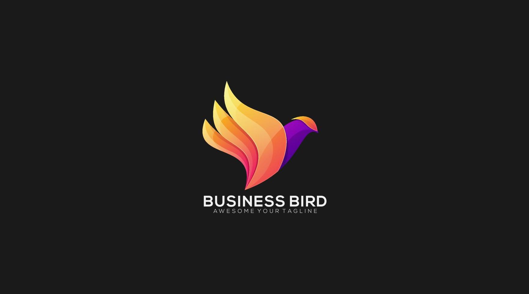 ilustração e modelo de vetor de design de logotipo de pássaro gradiente moderno