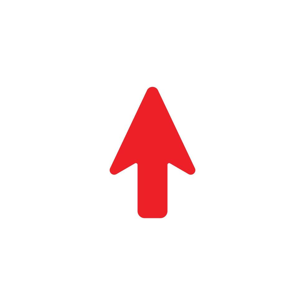 eps10 vermelho vetor seta ponteiro abstrato arte ícone sólido isolado no fundo branco. símbolo do cursor do mouse em um estilo moderno simples e moderno para o design do seu site, logotipo e aplicativo móvel