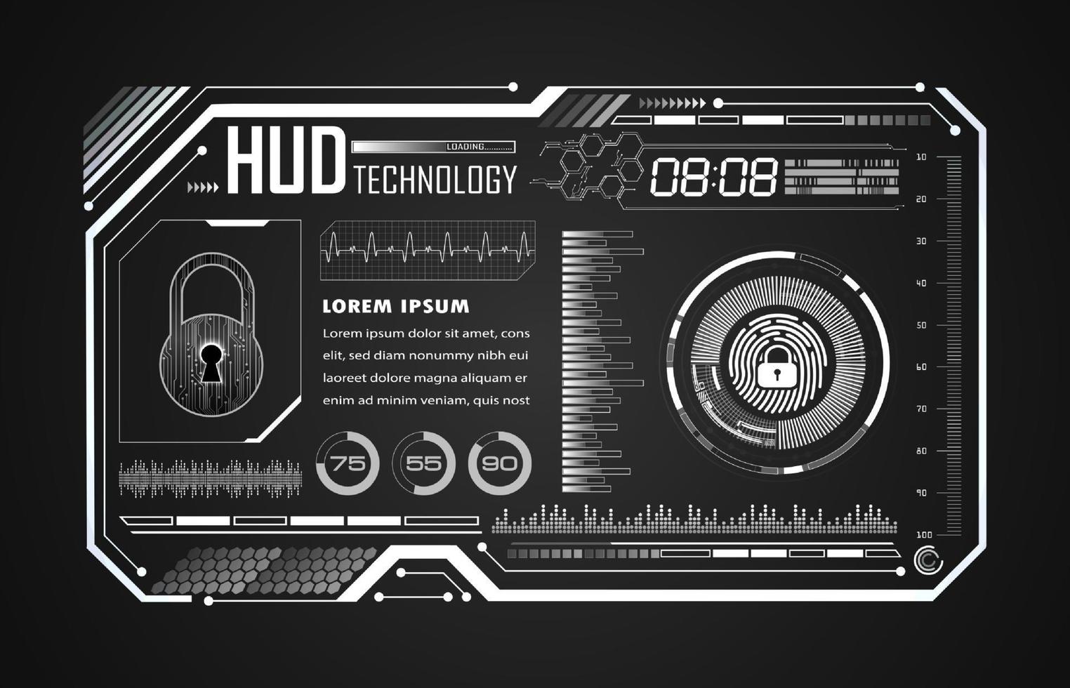 fundo de tecnologia hud moderno vetor