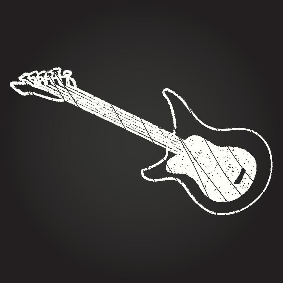 desenho de giz de guitarra elétrica vetor