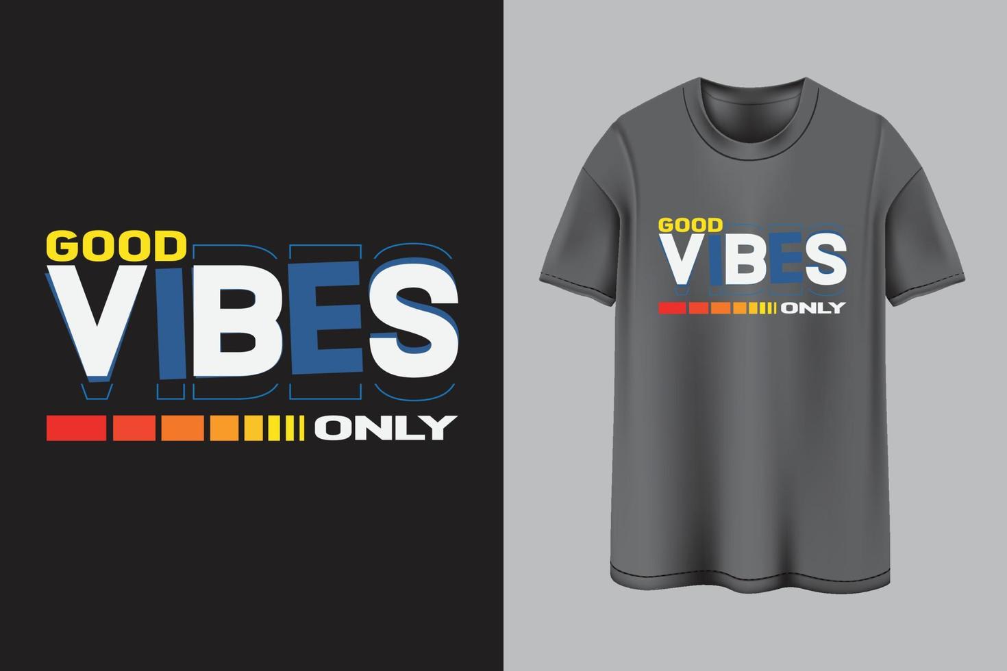 design de camiseta apenas boas vibrações vetor