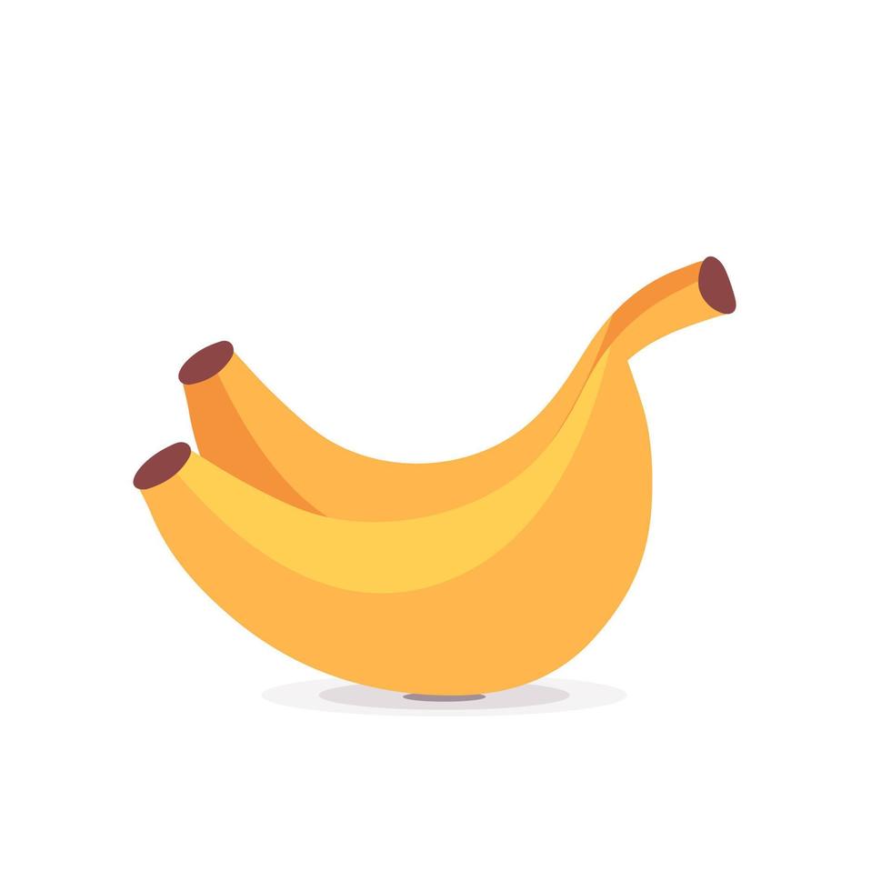 ilustração de design de ícone de fruta de banana amarela plana em vetor