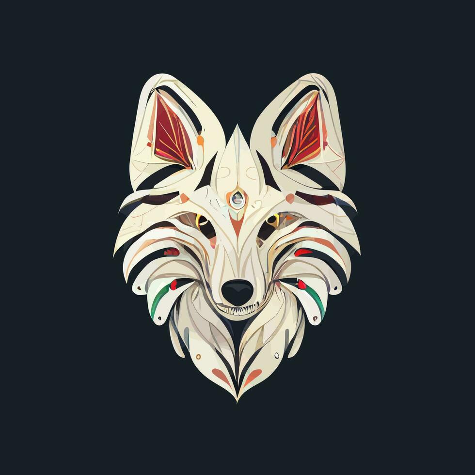 gráfico de ilustração vetorial de lobo em estilo tribal desenhado à mão isolado bom para logotipo, mascote, imprimir ou personalizar seu design vetor