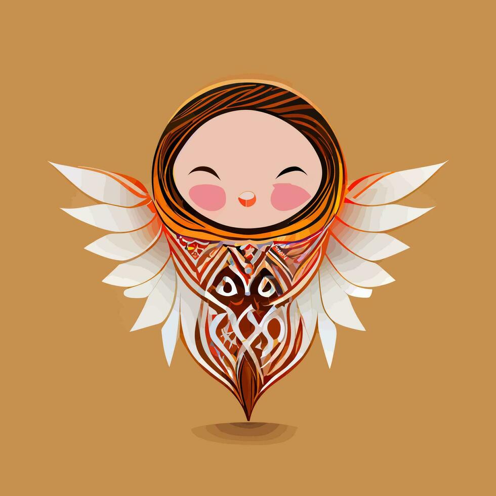 ilustração vetorial gráfico de anjo fofo na mão desenhar estilo perfeito para t-shirt, bebê ou produto infantil ou editar e personalizar seu design vetor