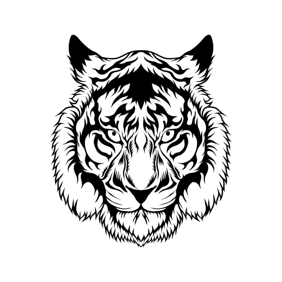 logotipo de mascote de cabeça de tigre vetor