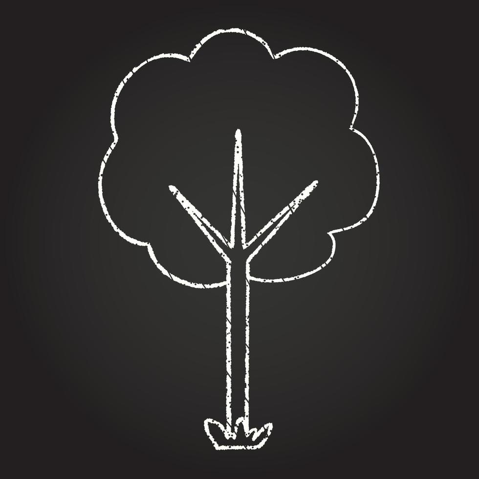 desenho de giz de árvore vetor