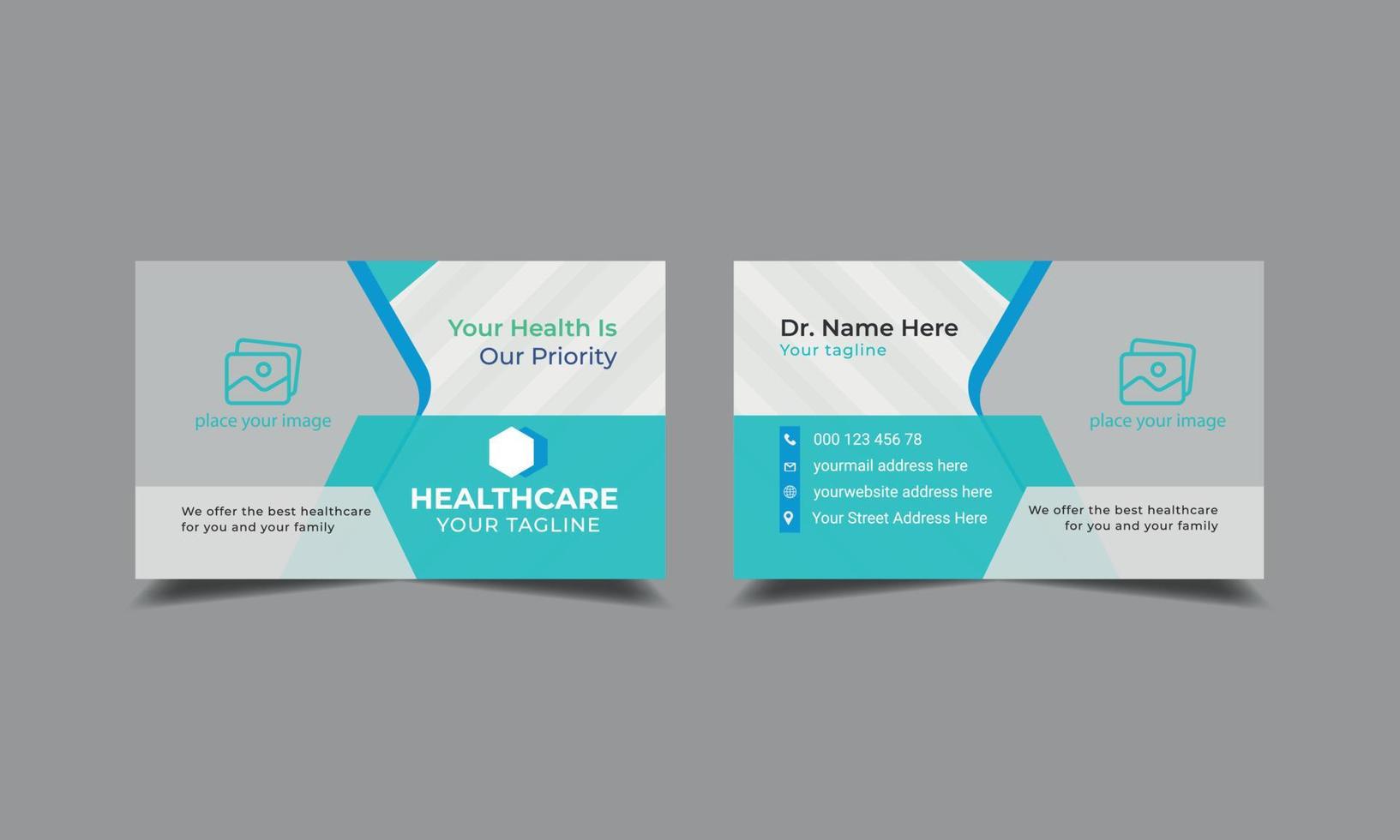 modelo de cartão de visita de saúde médica vetor