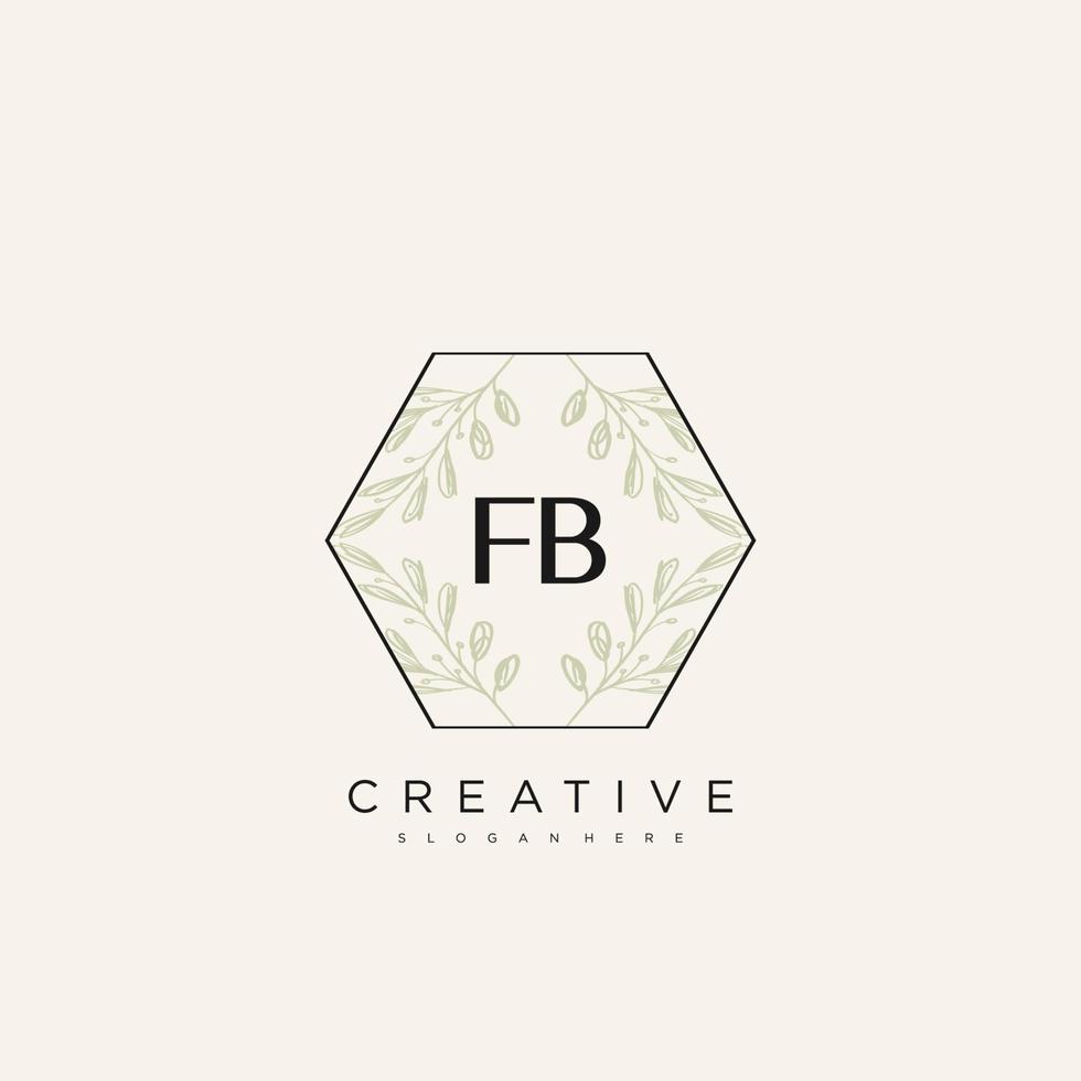 fb carta inicial flor logotipo modelo vetor arte vetorial premium