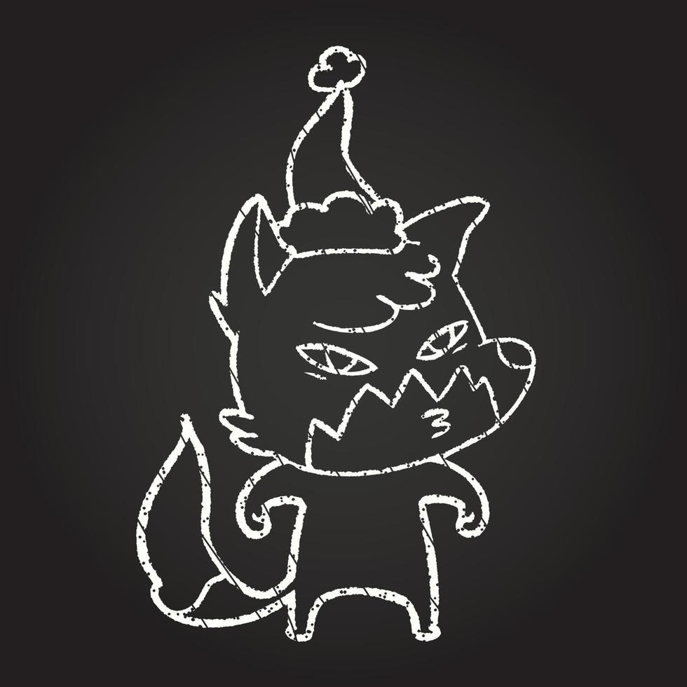 desenho de giz festivo de raposa vetor