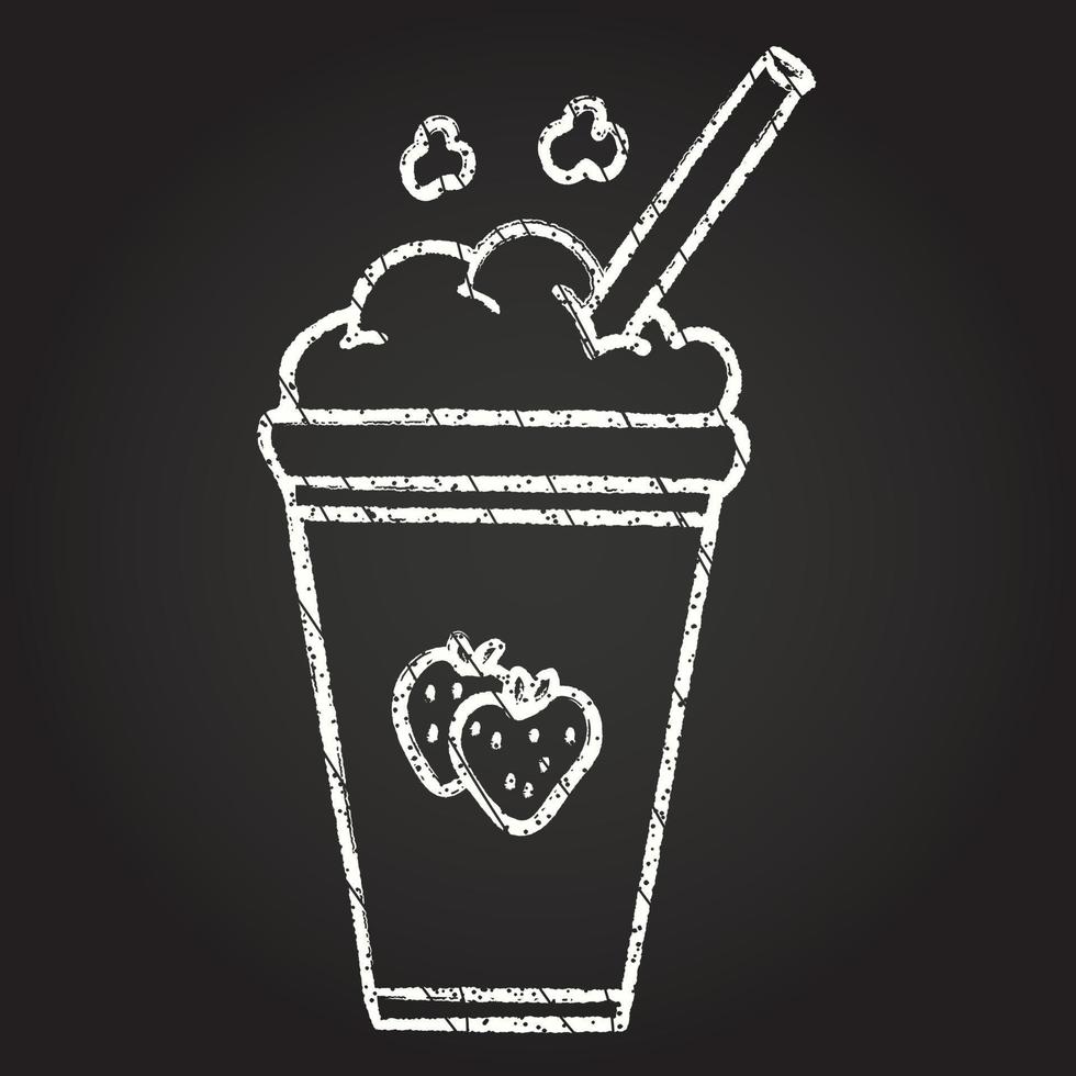 desenho de giz de smoothie de morango vetor