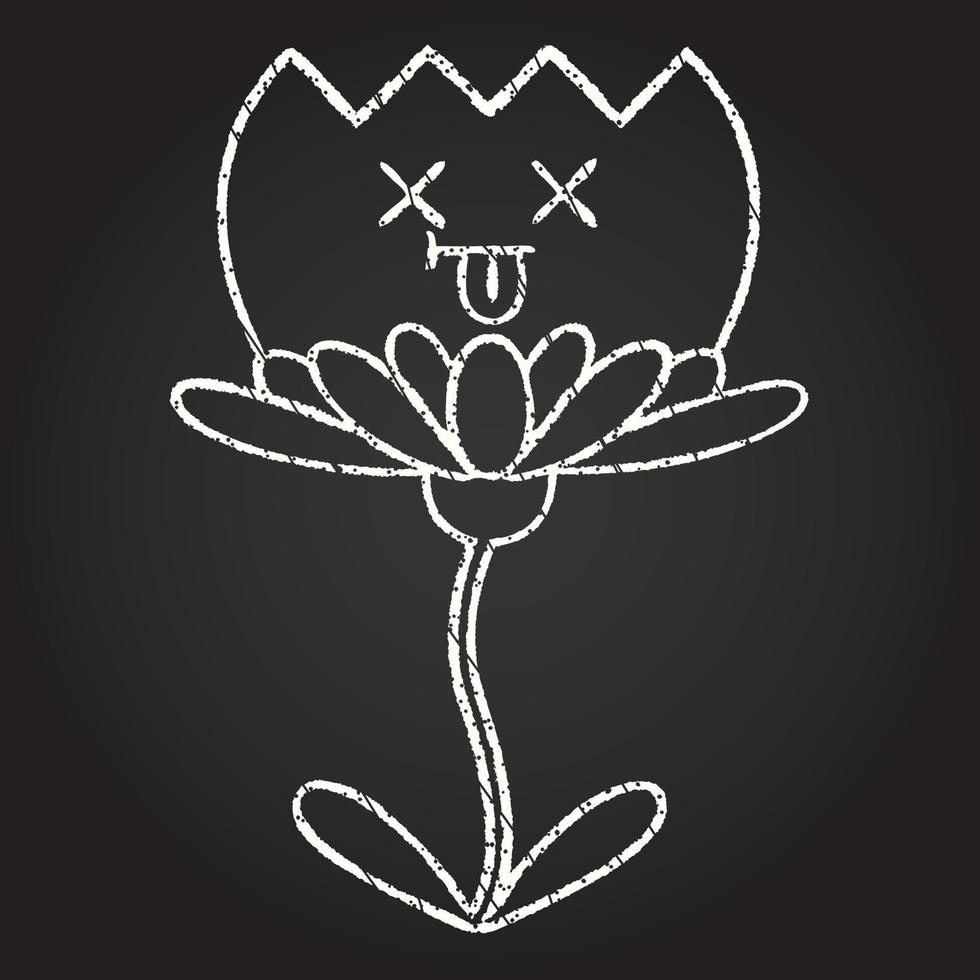 desenho de giz de flor morta vetor