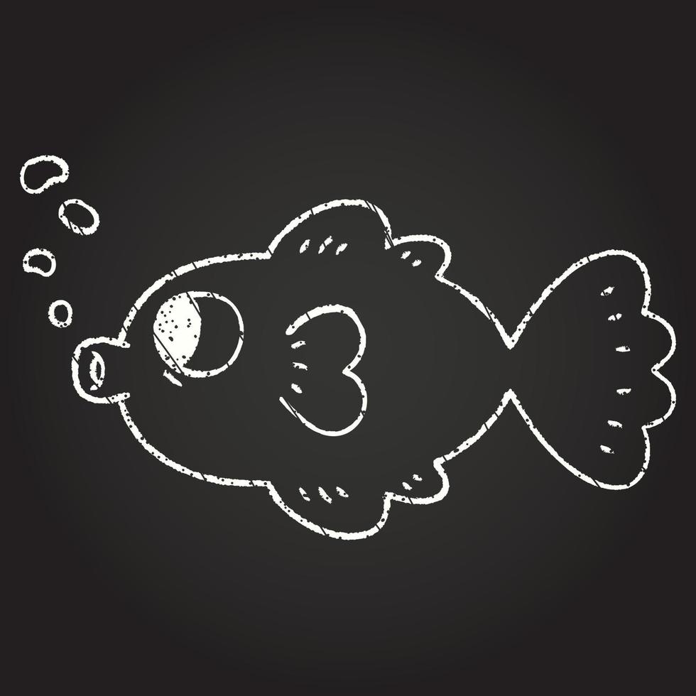 desenho de giz de peixinho dourado vetor