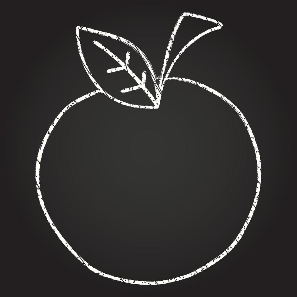 desenho de giz de maçã vetor