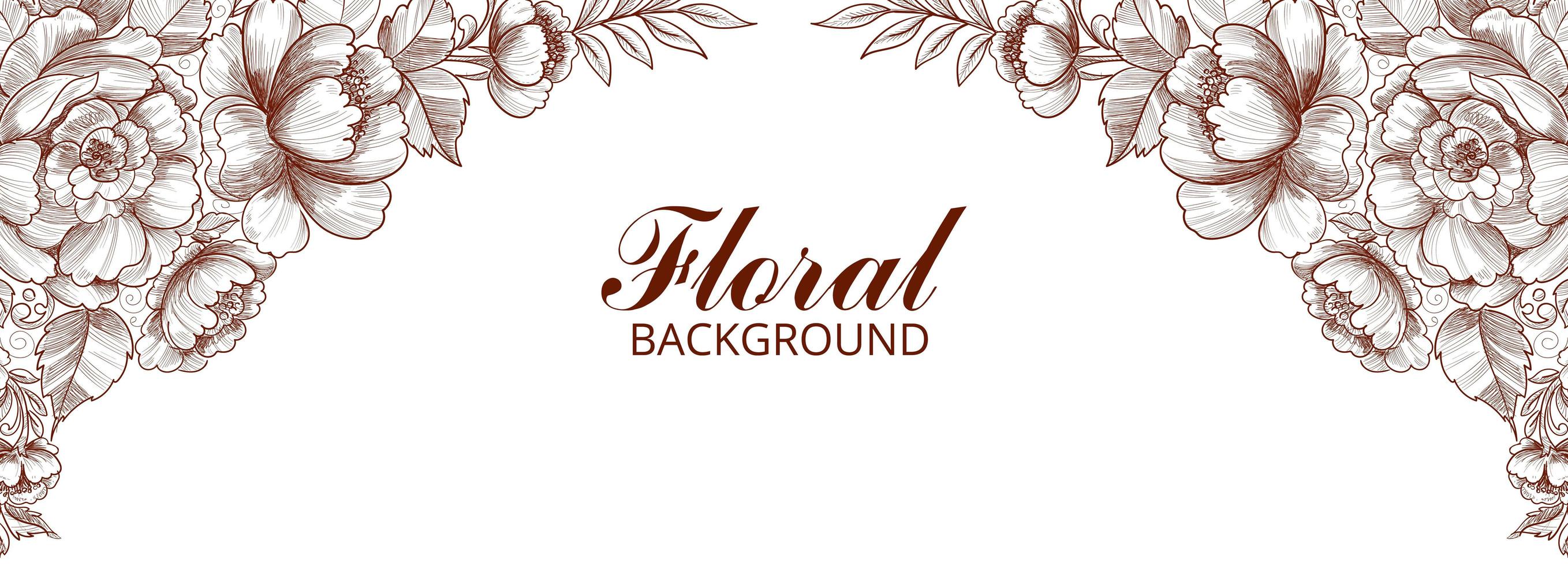 banner floral decorativo abstrato vetor