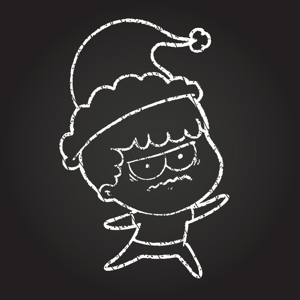 desenho de giz de homem de natal vetor