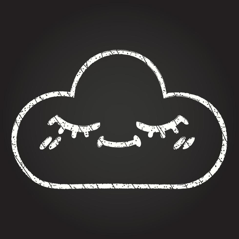 desenho de giz de nuvem vetor