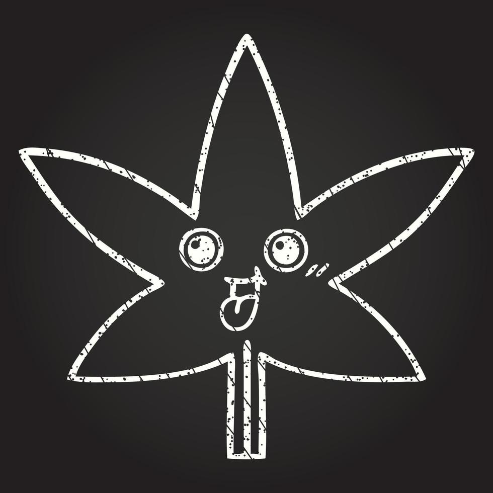 desenho de giz de folha de cannabis vetor