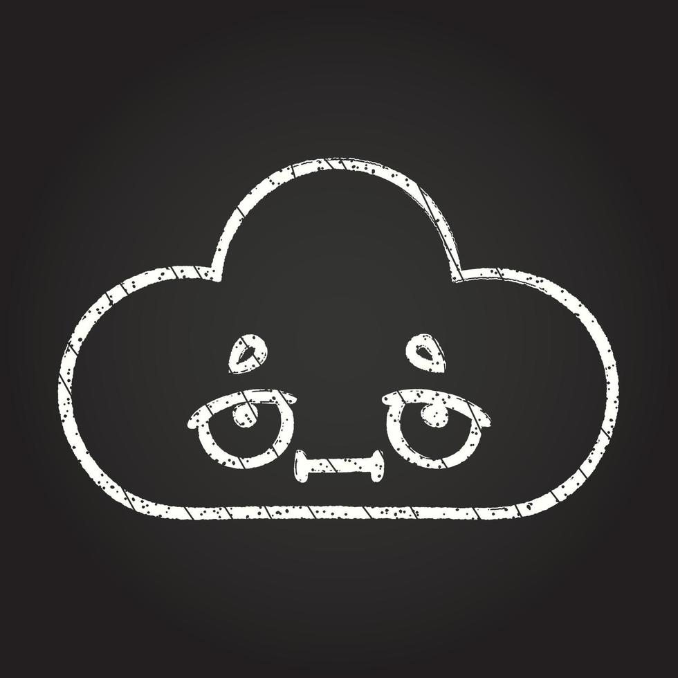 desenho de giz de nuvem vetor