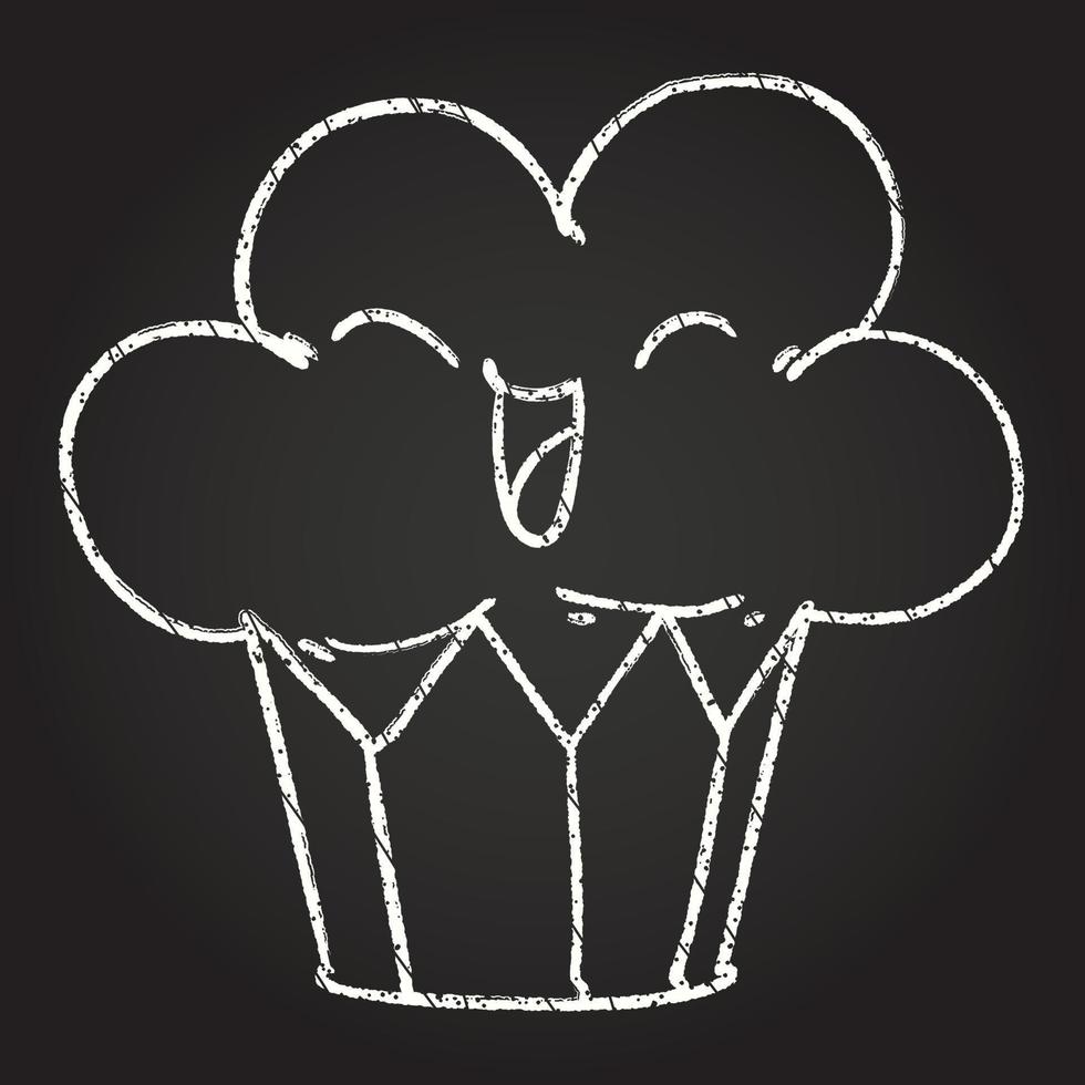 desenho de giz de cupcake vetor