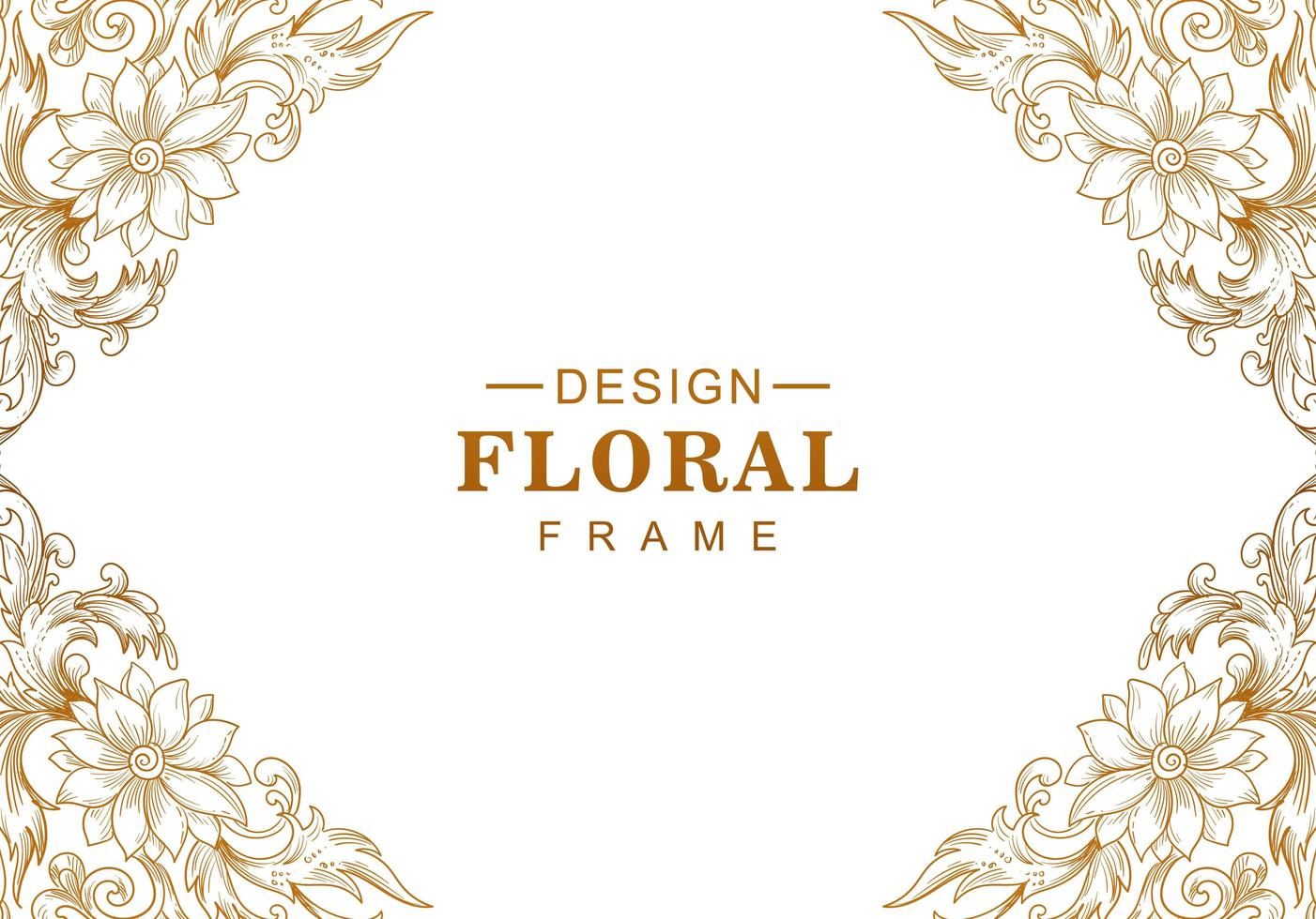 moldura de canto floral dourado decorativo étnico vetor