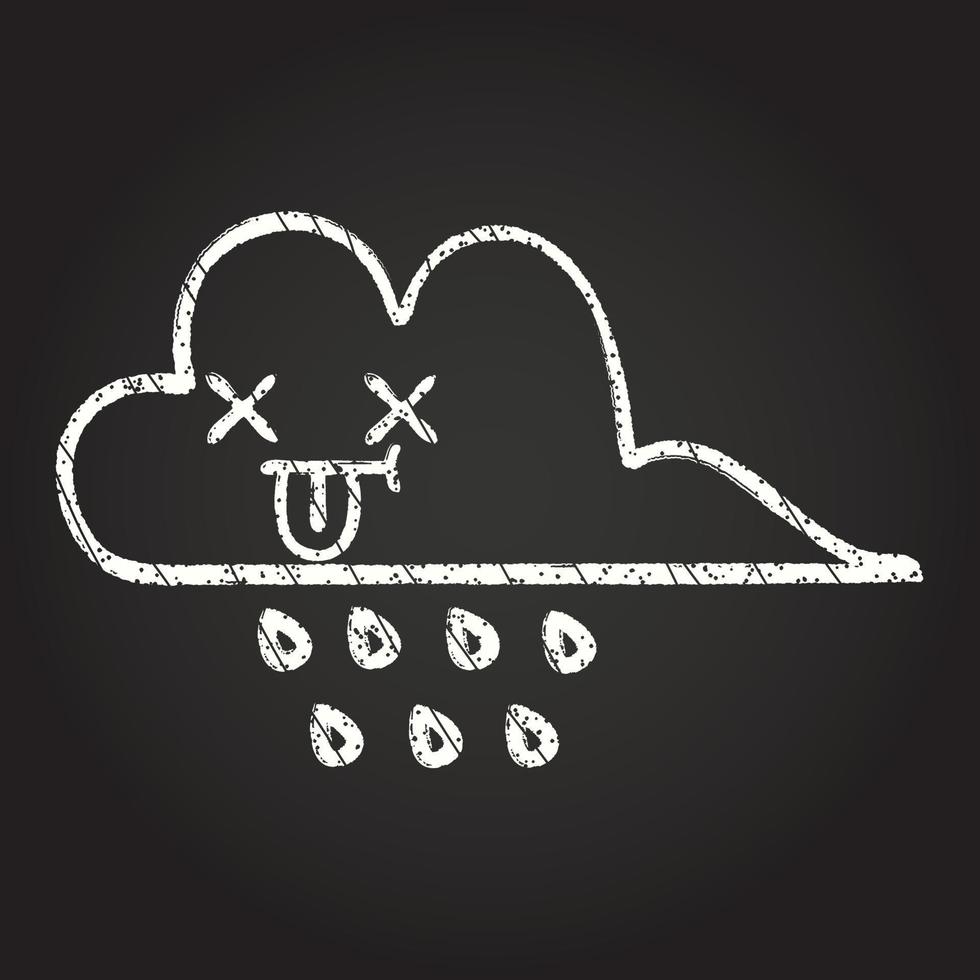 desenho de giz de nuvem de chuva vetor