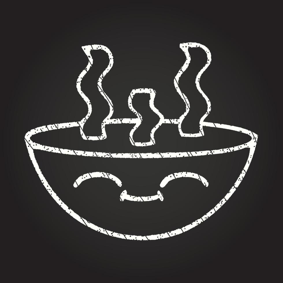 desenho de giz de sopa quente vetor