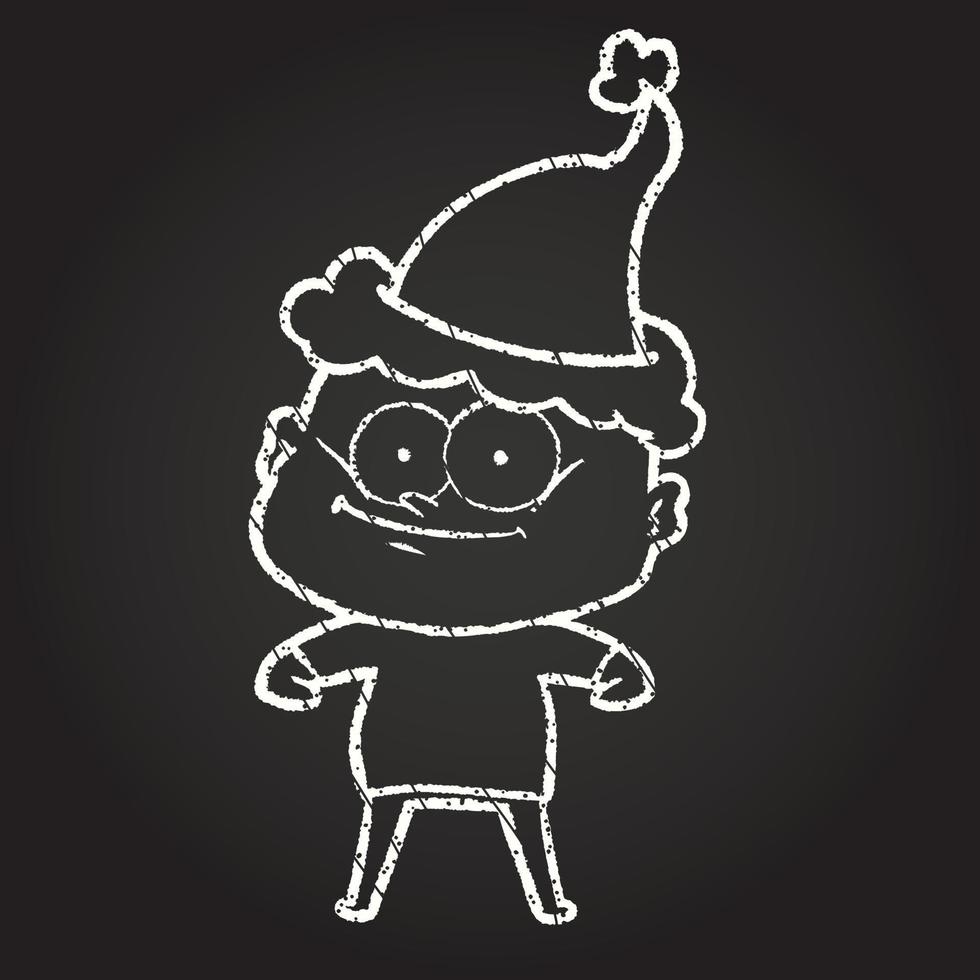 desenho de giz de homem de natal vetor