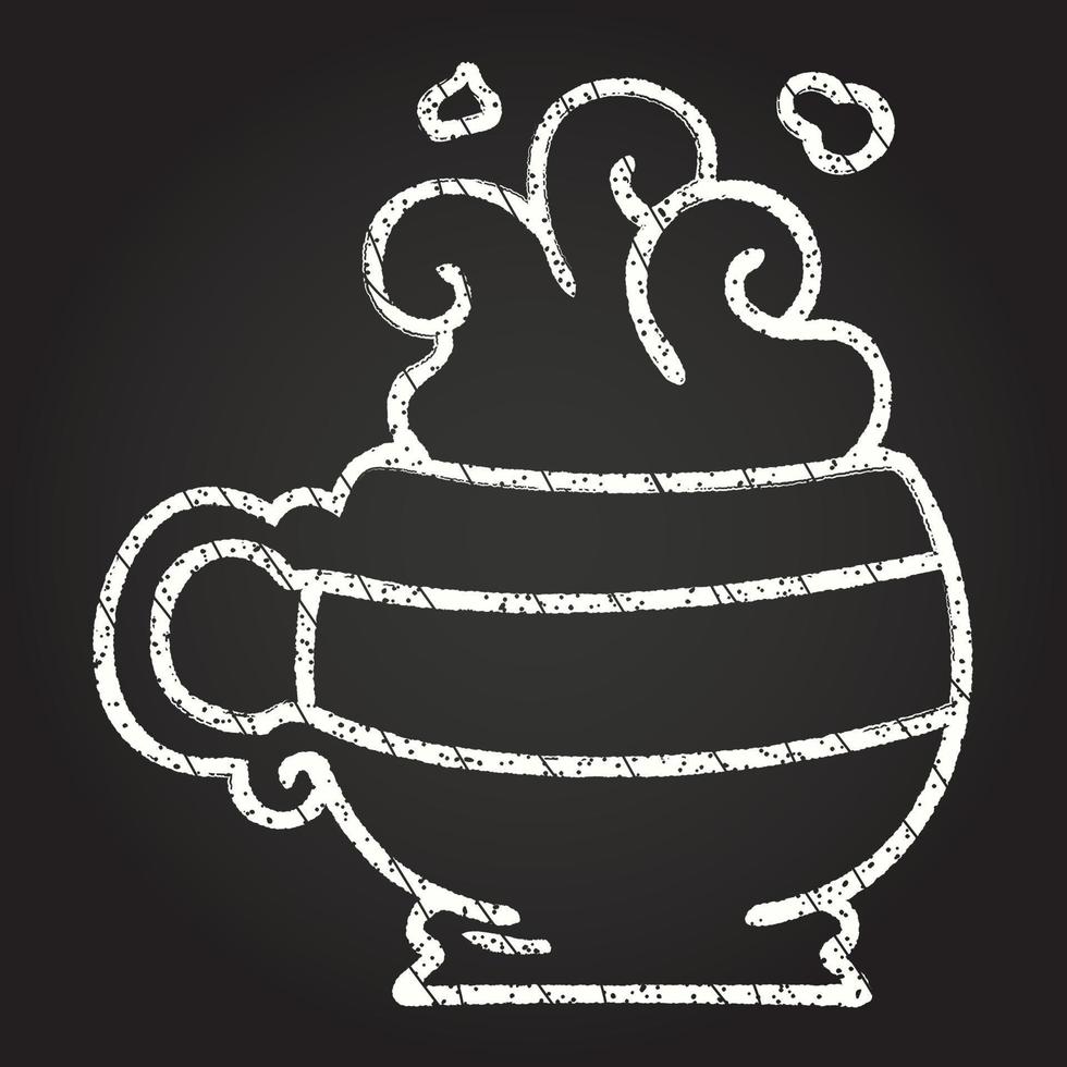 desenho de giz de xícara de café vetor