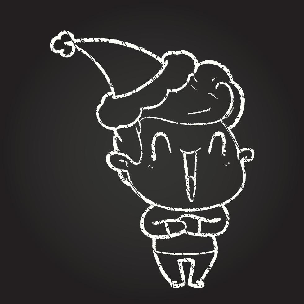 desenho de giz de homem de natal vetor