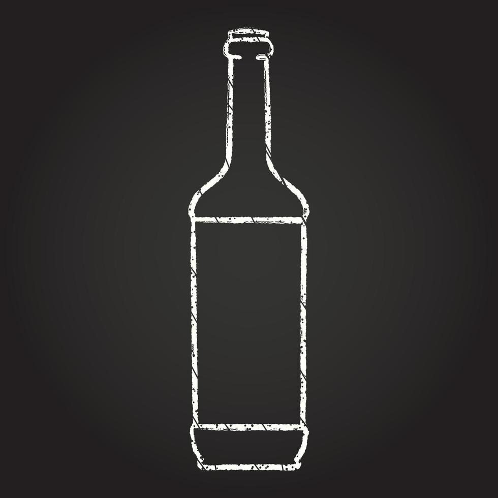 desenho de giz de garrafa de vinho vetor