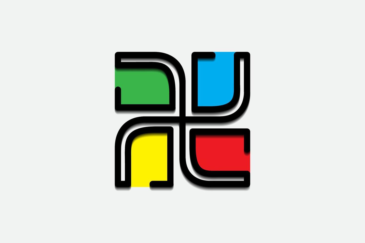 modelo de logotipo quadrado colorido círculo vetor