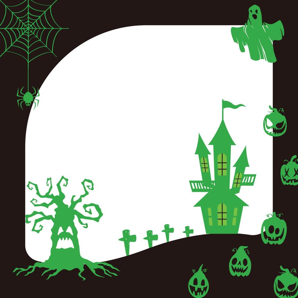 lindo quadro de halloween vetor